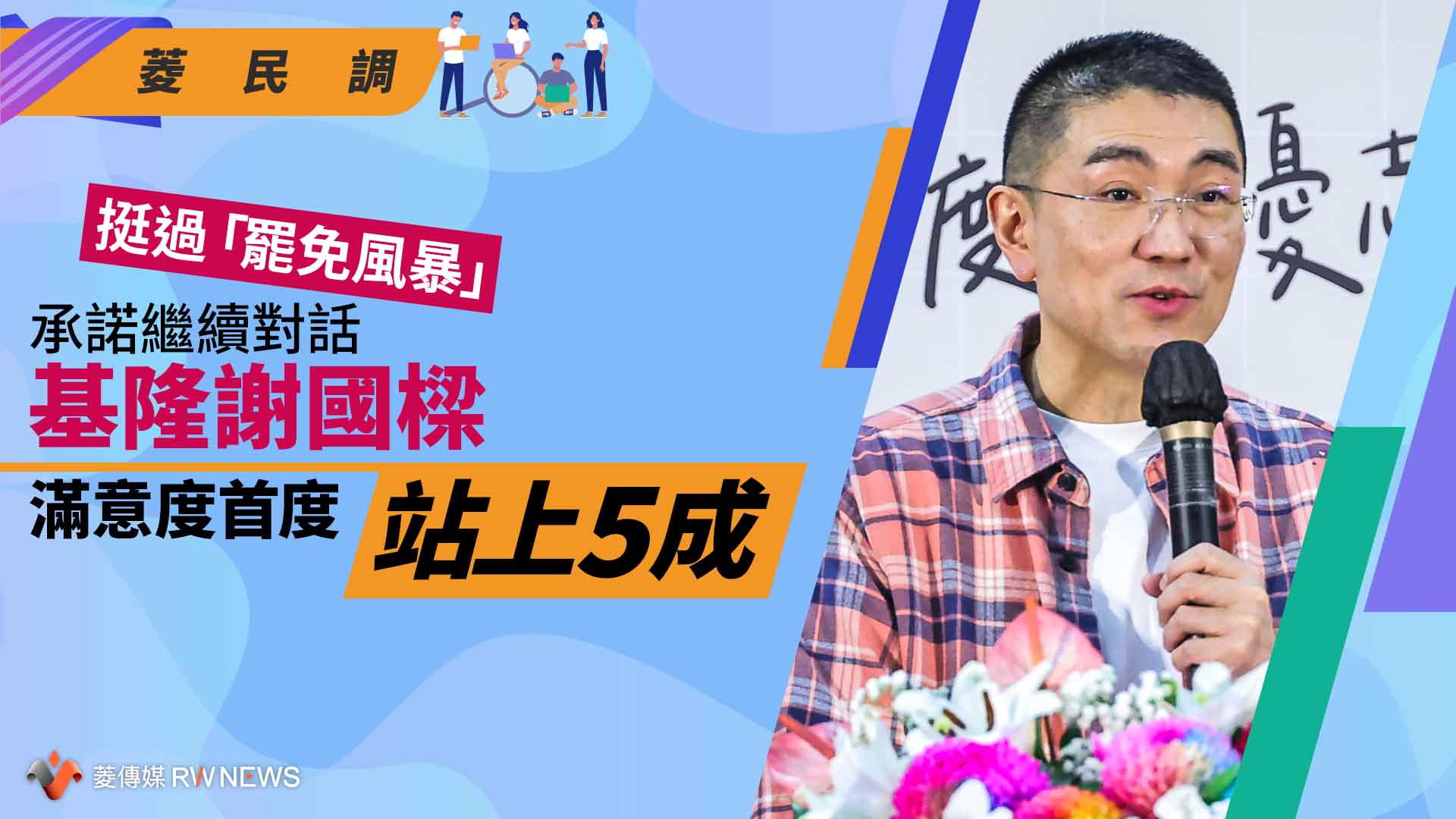 菱民調/挺過「罷免風暴」承諾繼續對話 基隆謝國樑滿意度首度站上5成