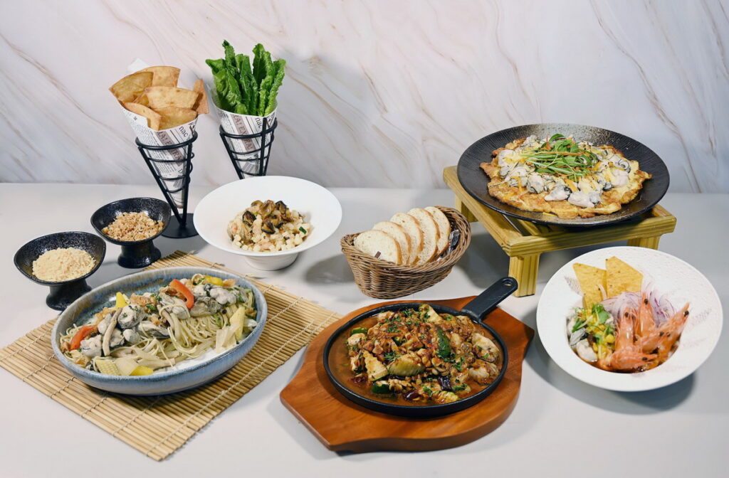 發現西餐廳「港灣鮮蚵風味料理」美食季,週年慶期間雙人同行1張身份證件有2個2即享平日1,722元、享假日1,922元用餐優惠。圖/墾丁凱撒提供