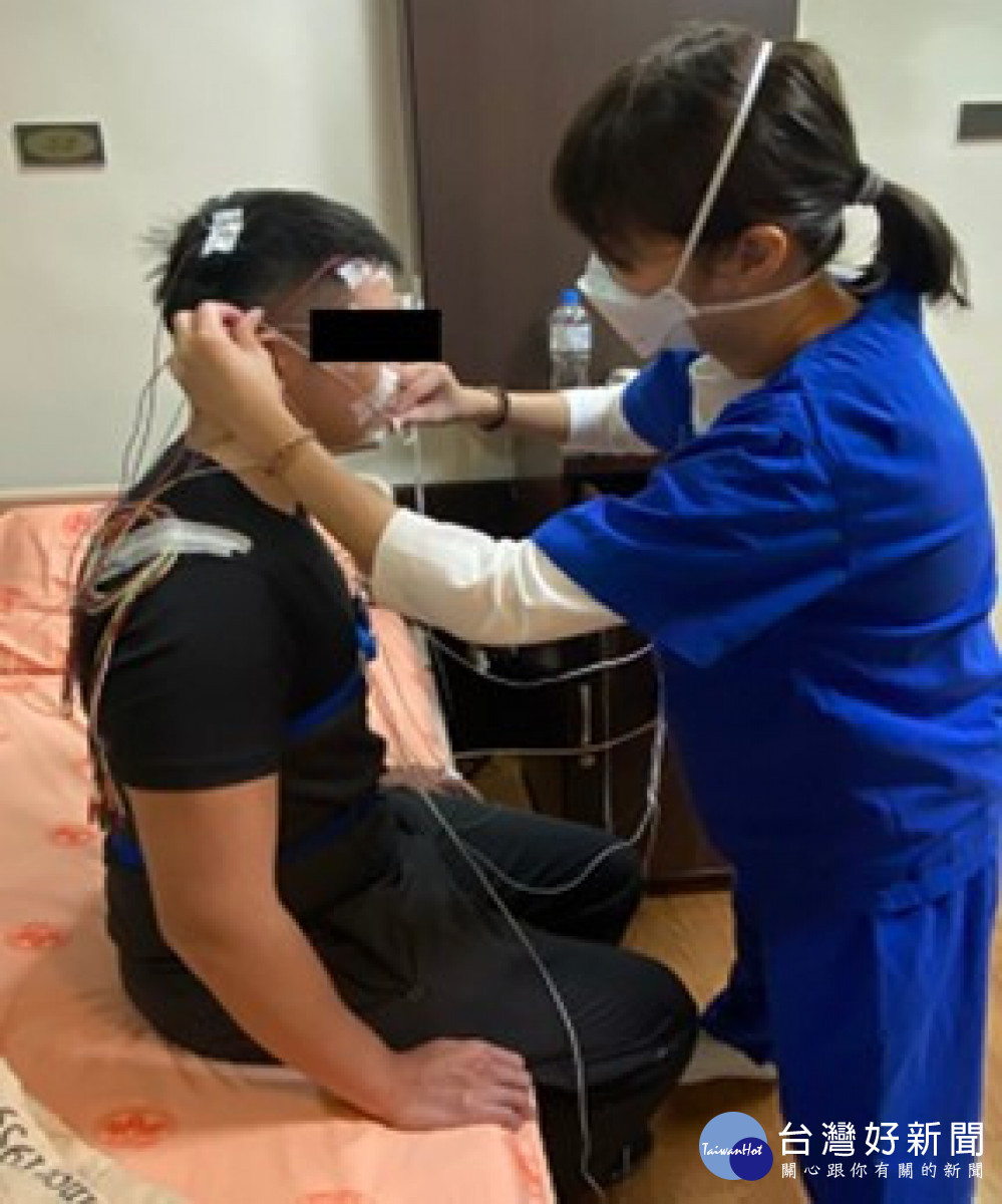 睡眠中心儀器配戴示意圖