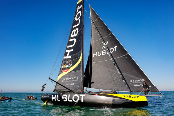 LES SABLES D’OLONNE, FRANCE - FEBRUARY 03, 2025 : Hublot skipper Alan Roura (SUI) is photographed after taking 18th place in the Vendee Globe, on February 03, 2025 in Les Sables d'Olonne, France - (Photo by Anne Beauge / Alea)