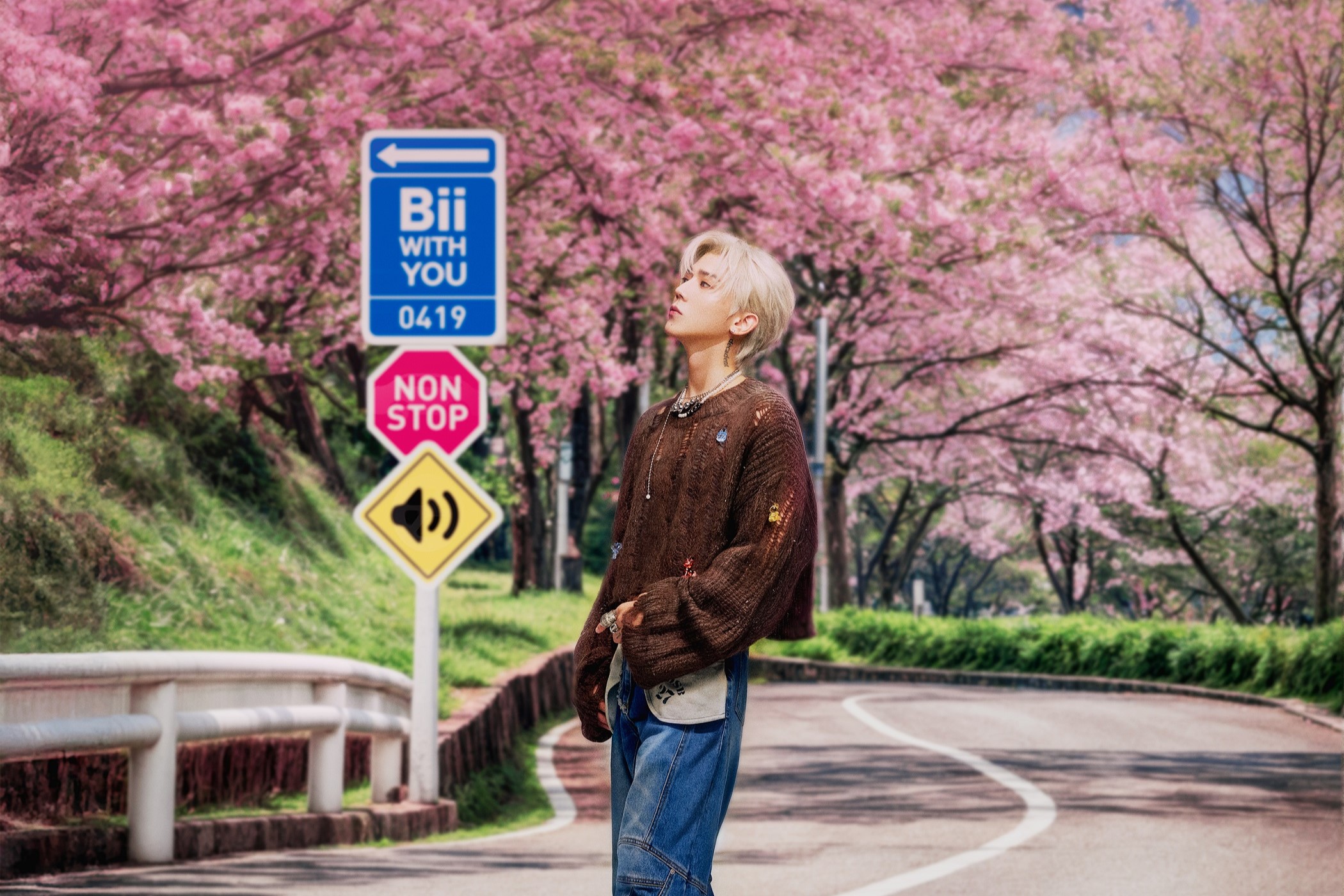 畢書盡4/19將在台北流行音樂中心舉辦《Bii WITH YOU》個人演唱會,海報主視覺出爐。圖/索尼音樂提供