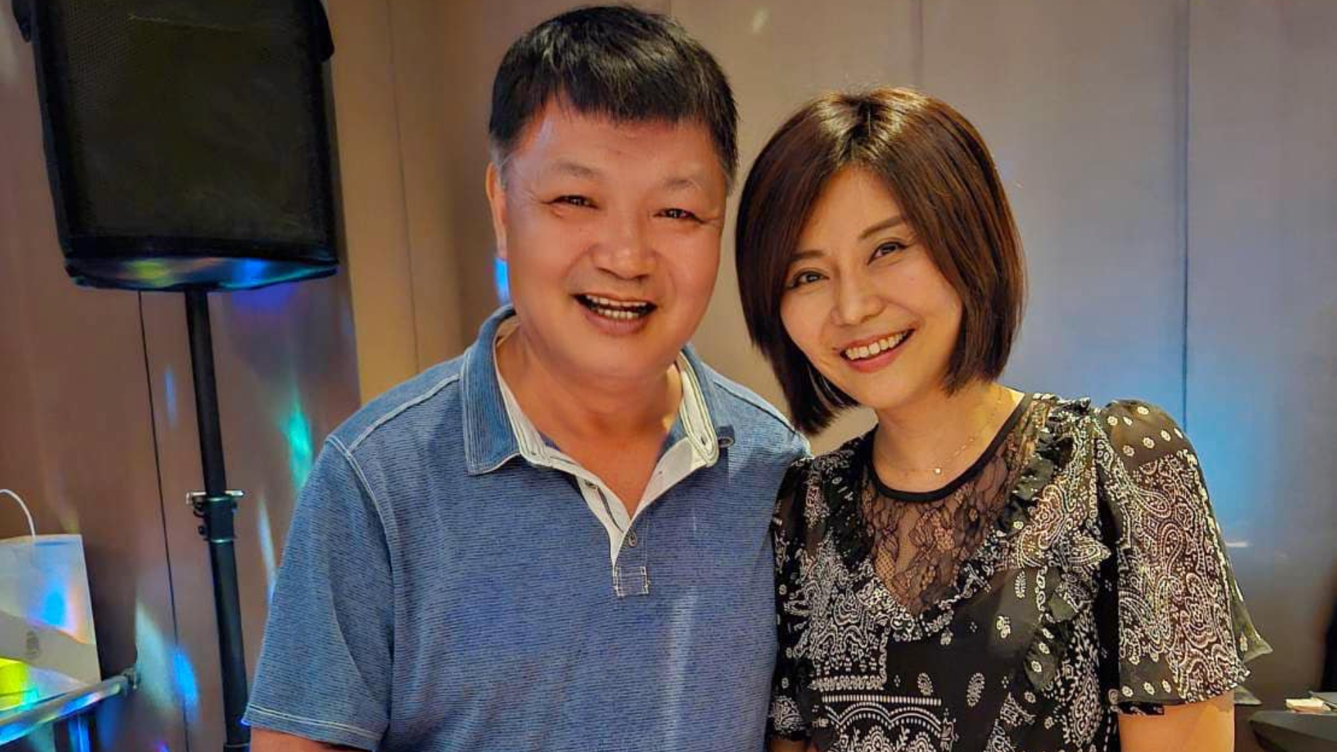 李文忠(左)遭爆傳簡訊騷擾女同事,妻子陳德愉(右)氣炸,已家法處置。翻攝陳德愉臉書