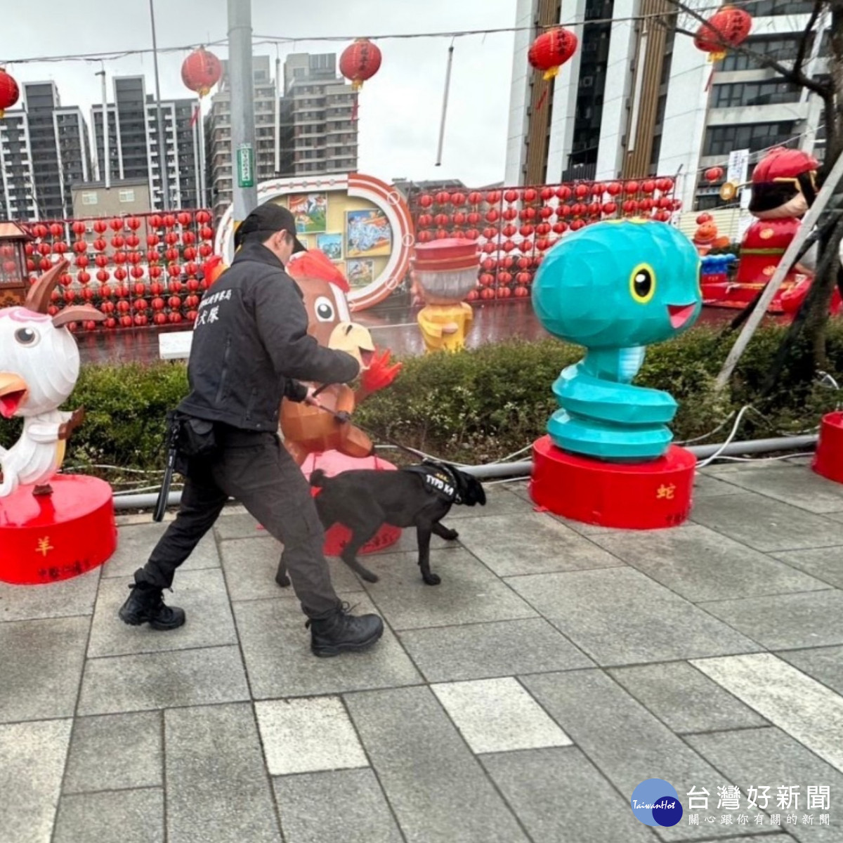 警犬隊領軍防爆安檢全力護航。