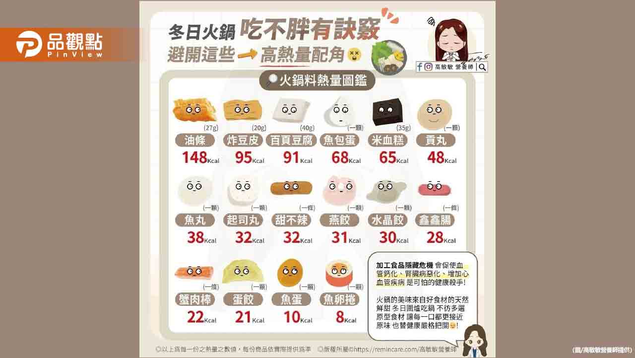 「火鍋料才是火鍋的靈魂啊!」吃得開心也要吃得聰明 讓靈魂不會變成熱量炸彈