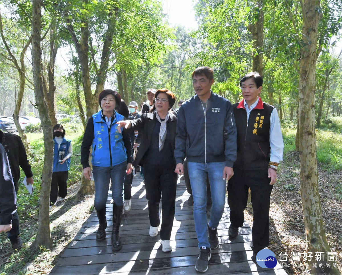 彰縣府斥資千萬改善化溪州公園森林木棧道區「媲美溪頭」。圖／彰化縣政府提供