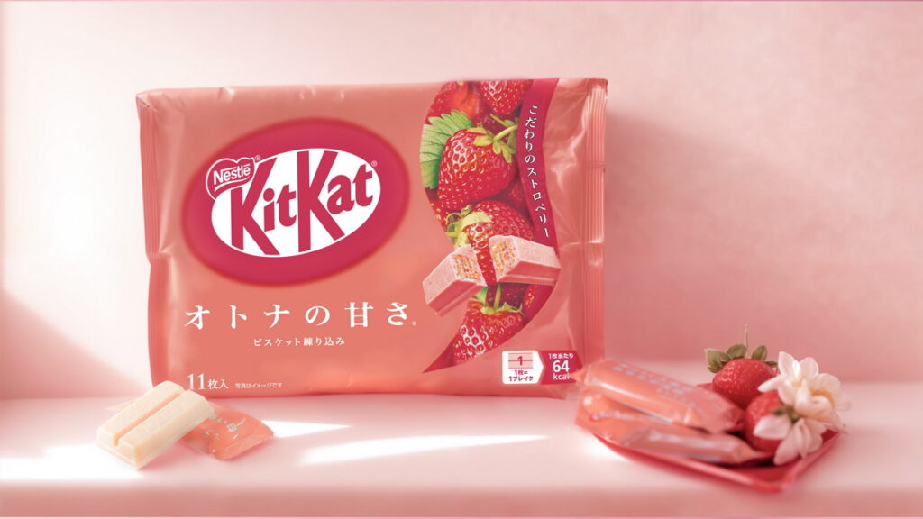 日本經典熱銷的「KitKat草莓威化」在台灣也吃得到！結合微酸清爽的口感與酥脆威化，層次豐富卻不膩口，絕對是草莓控不能錯過的必買清單！
