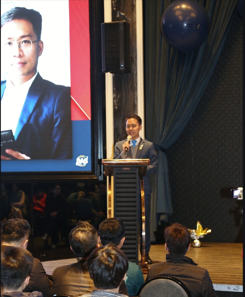BAS桃園區創會人黃聖翔表示:「BAS(Business Alliance System)是一個專為中小企業量身打造的商務聯盟平台。(記者 施立偉攝)
