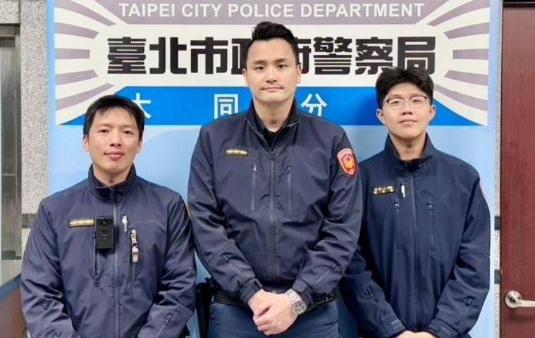 寧夏路派出所警員王文宏、姚鍾山及實習生林展毅(左起)表示,警察不僅負責維護治安,也肩負著守護市民安全的責任。(記者 黃荷琇翻攝)