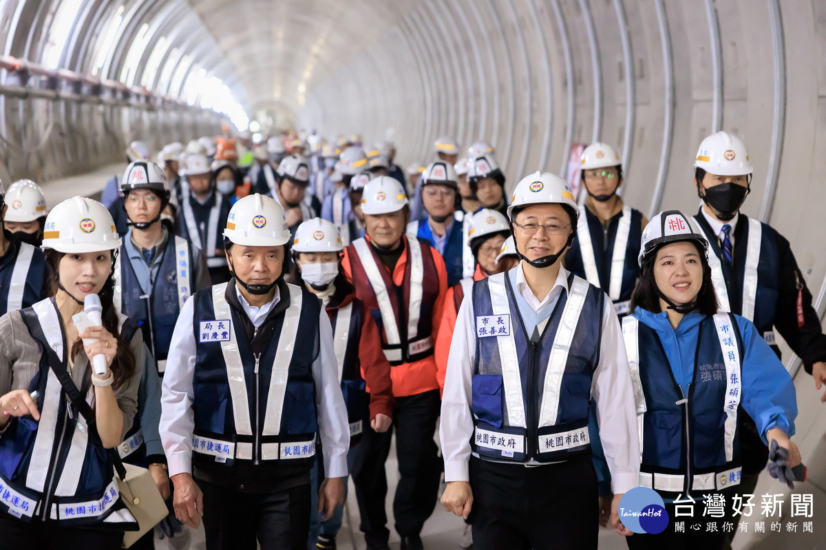 桃園市長張善政視察「捷運綠線傳統圓隧道及聯絡通道工程進度」。<br /><br /> 