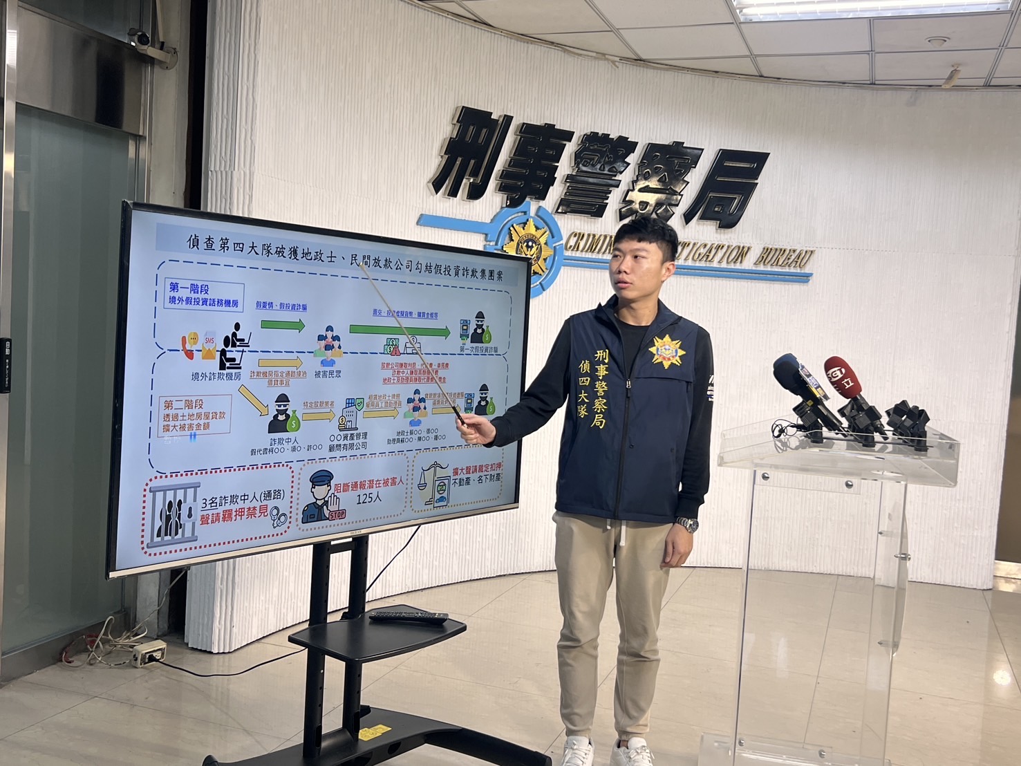 刑事局四大二隊偵查員顧修僥說明案情。(記者徐煜勝翻攝)