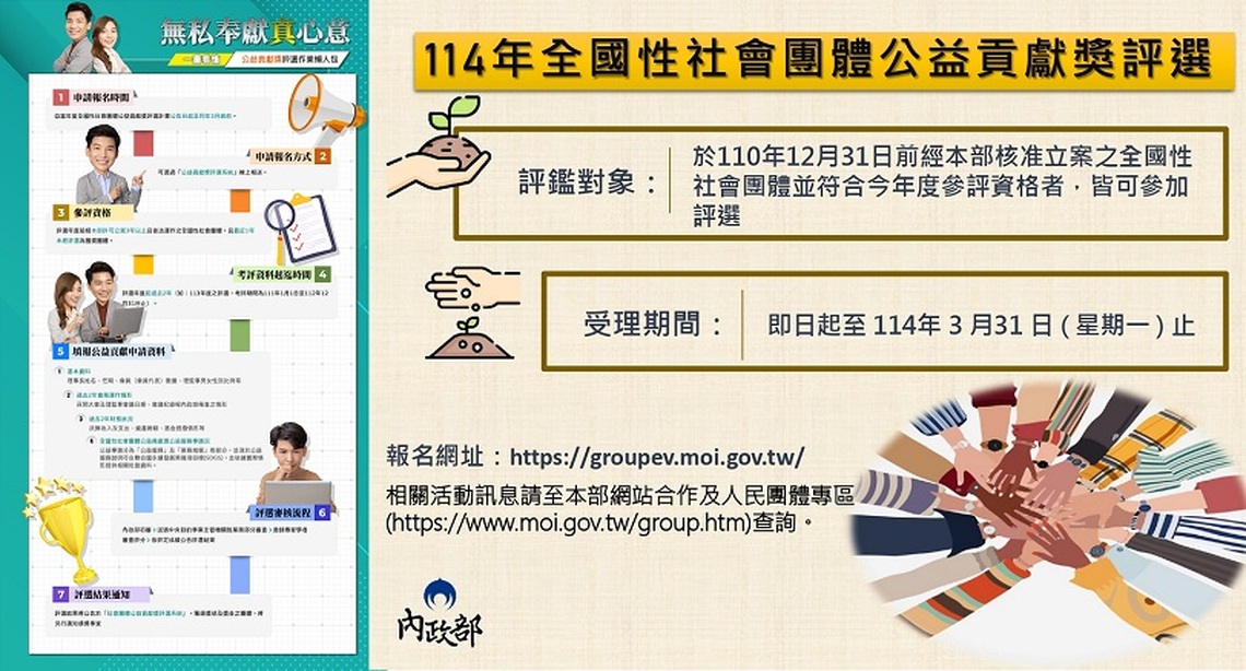 創造共善社會 全國性社團公益貢獻獎 開始報名