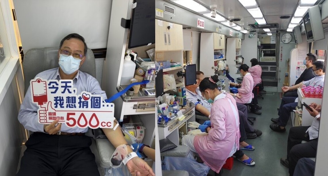 中油大林廠挽袖捐熱血 捐出43,250CC血液