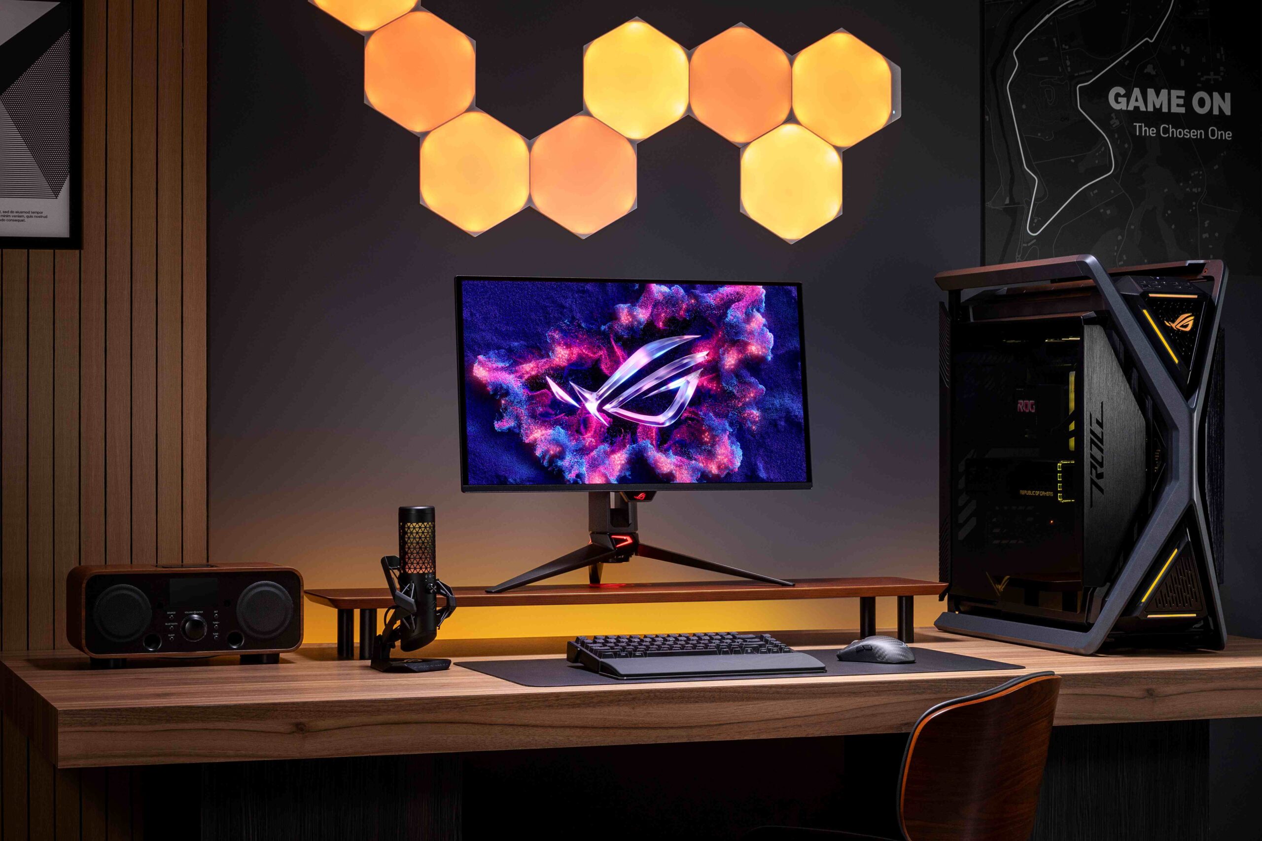 Rog Swift Oled Pg27ucdm為全球首款27吋4k Oled電競螢幕,擁有疾速240hz更新率、0.03ms反應時間和高達166 Ppi的像素密度,以呈現極為清晰銳利的圖像與文字。
