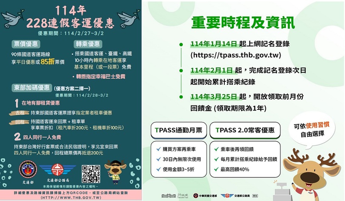 228連假善用公運免雍塞   東部轉乘優惠3/2截止 敬請多加利用