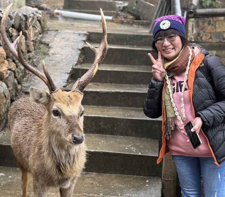 ▲馬祖的日本小奈良，北竿大坵島有「梅花鹿島」之稱，漫步在這條步道上可以看見各種百般萌態的梅花鹿。（記者蘇彩娥攝）