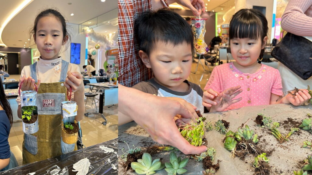 現場特別安排「手作環保盆栽」體驗活動,讓顧客親手種植綠色小植栽,落實環保行動