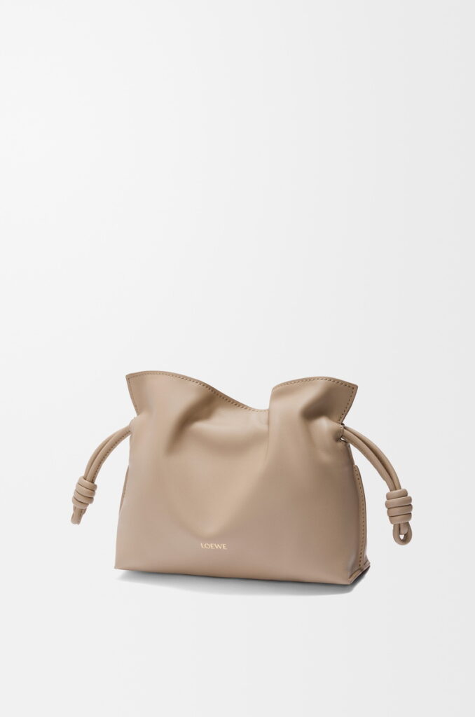 微風廣場-LOEWE Flamenco 沙色小牛皮肩背手拿包