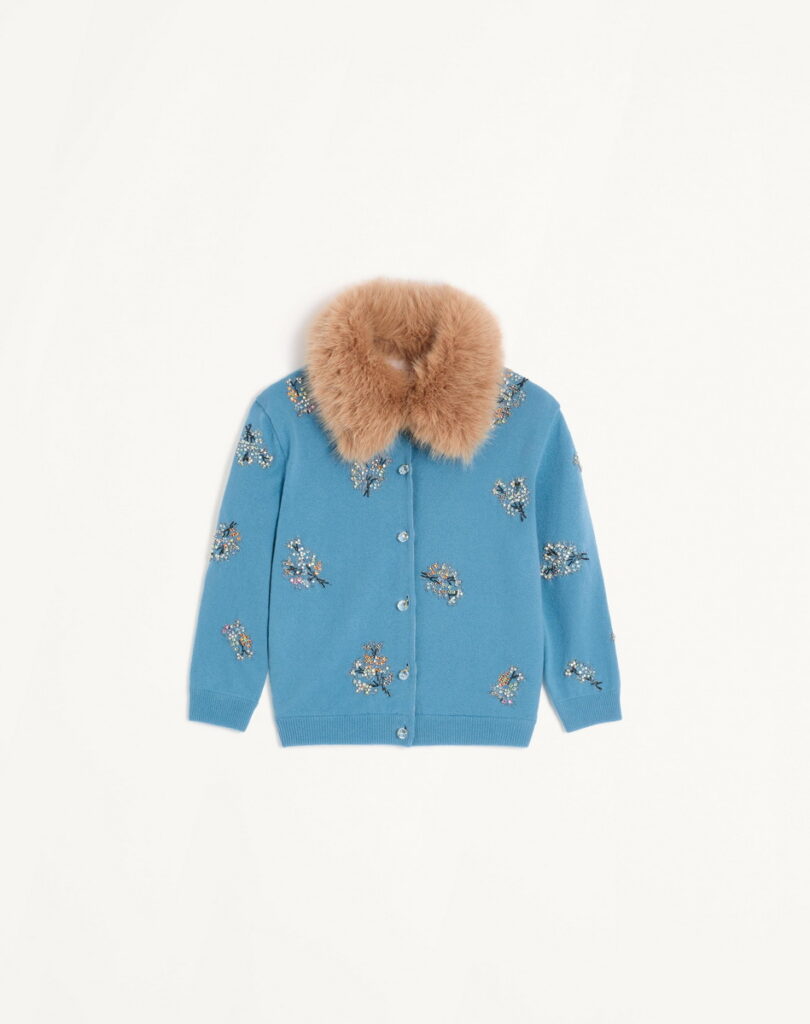 微風廣場-VALENTINO 刺繡羊毛開襟外套