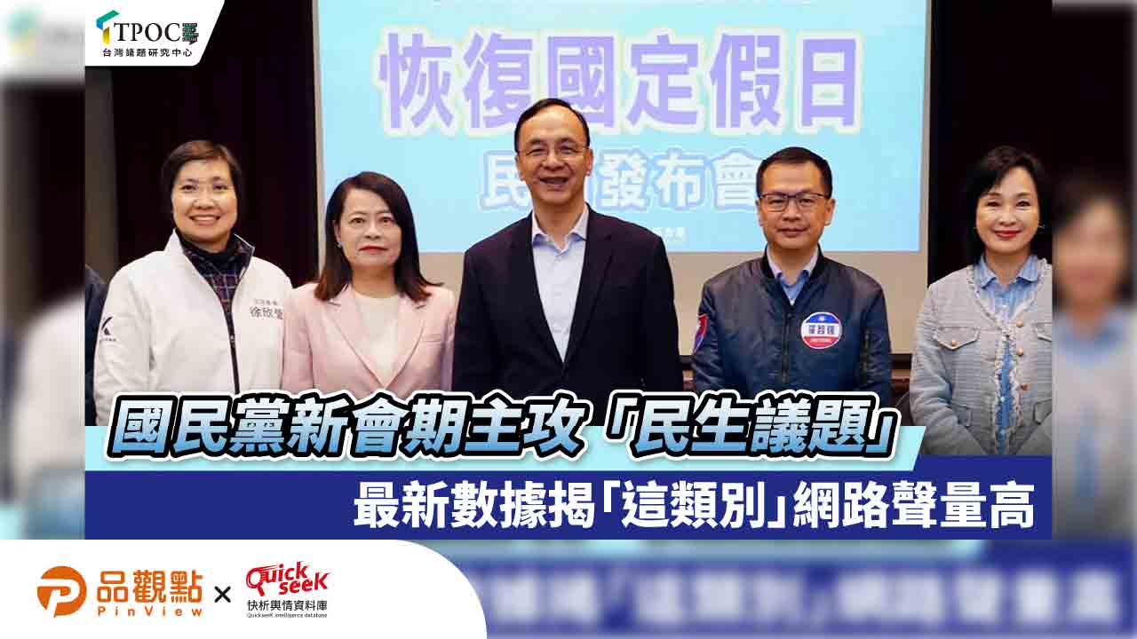 國民黨新會期主攻「民生議題」 最新數據揭「這類別」網路聲量高