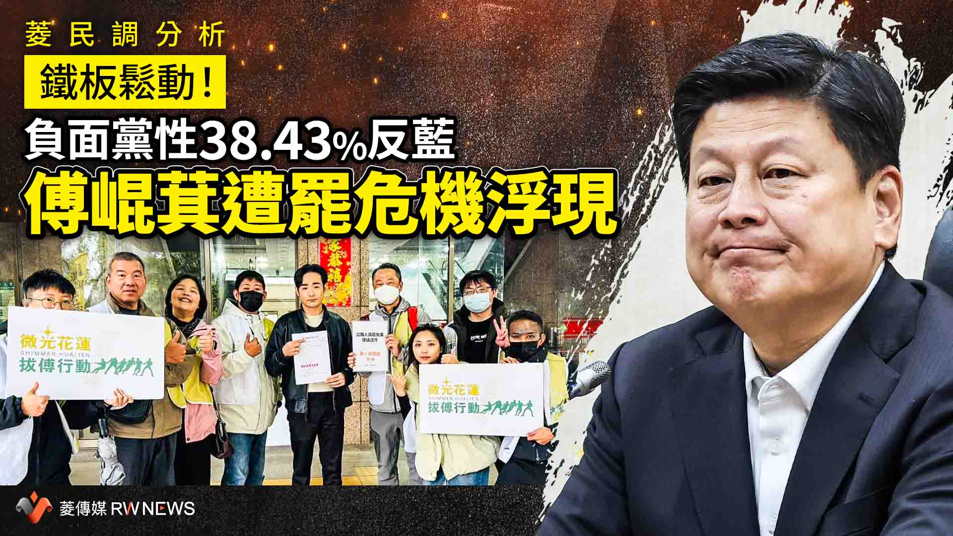 菱民調分析／鐵板鬆動！負面黨性38.43%反藍　傅崐萁遭罷危機浮現