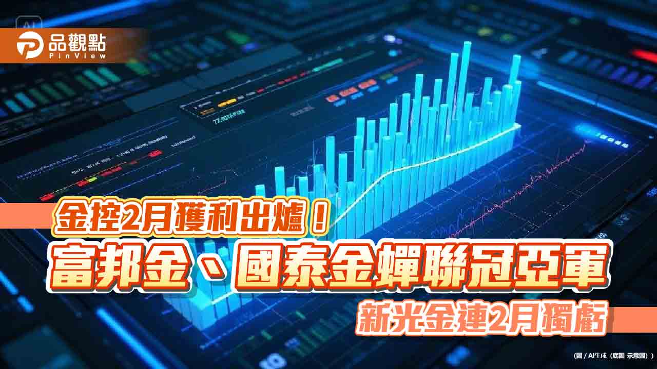 富邦金前2月EPS達2.2元居冠!國泰金1.53元緊追 各大金控損益一表看懂