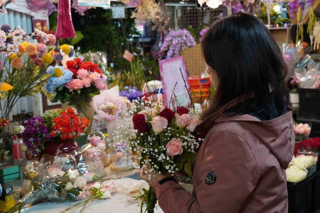 ▲白色情人節可至板橋花市選購花卉。（新北農業局提供 ）