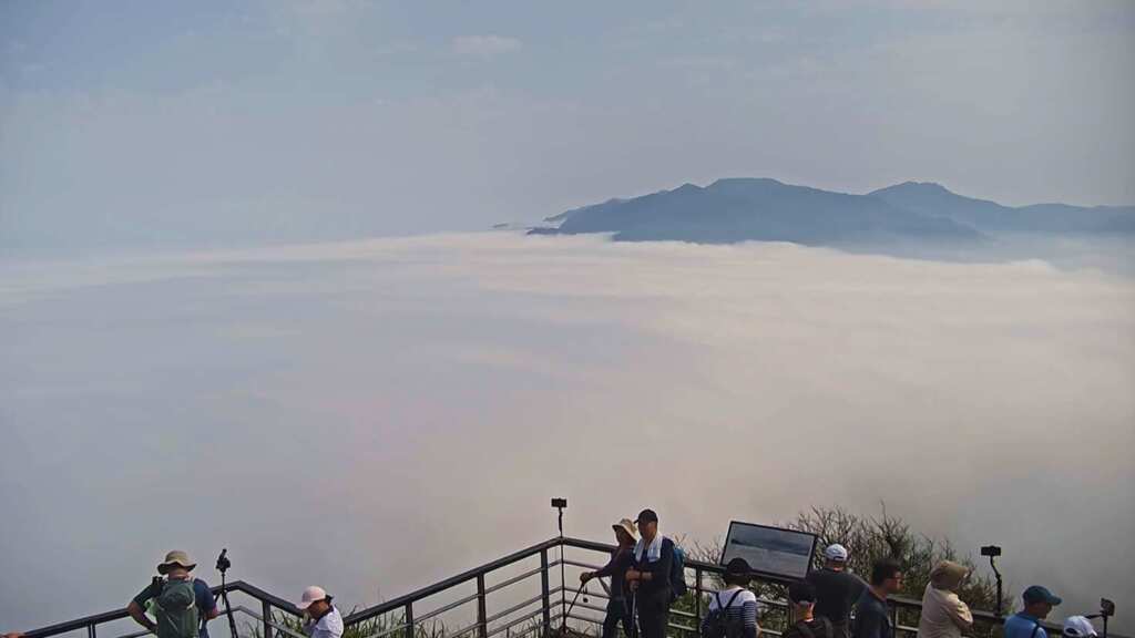 ▲觀音山雲海，氣象萬千(即時影像畫面)