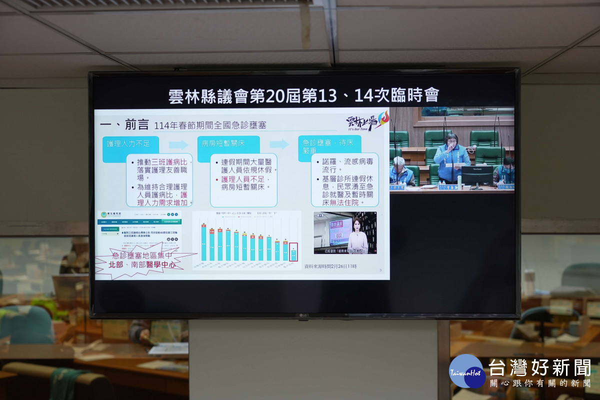 雲林縣衛生局針對充實護理人員，提出「333護理人力留任計畫」、「深耕100-雲林公費護理師培育計畫」、「托顧老小—醫護友善職場計畫」等計畫，預估投入超過4億元經費／翻攝照片