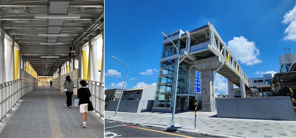 捷運岡山車站跨站天橋銜接台鐵平台正式開放通行