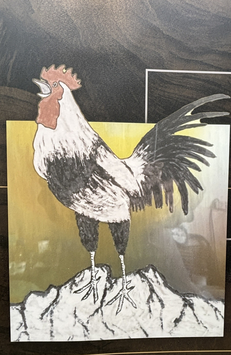 黃建和教授金屬畫重磅展出「能與AI共存的畫作」。圖／記者鄧富珍翻攝