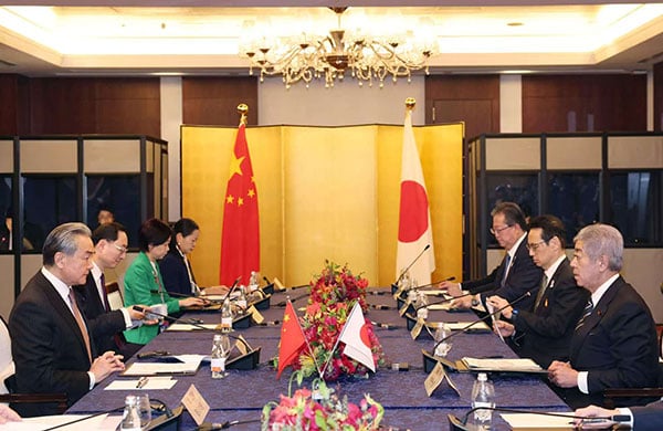 中日兩國外長在東京會談,台灣問題是雙方聚焦議題,但卻未達成共識。翻攝中國外交部官網