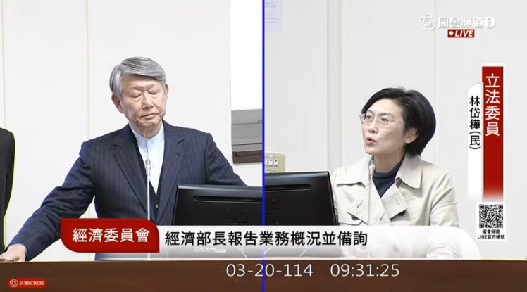 林岱樺指出,近年來各國電力政策逐步由「市場自由化與競爭」轉向「強化管制與整合」,以確保供電穩定。(圖\國會頻道)