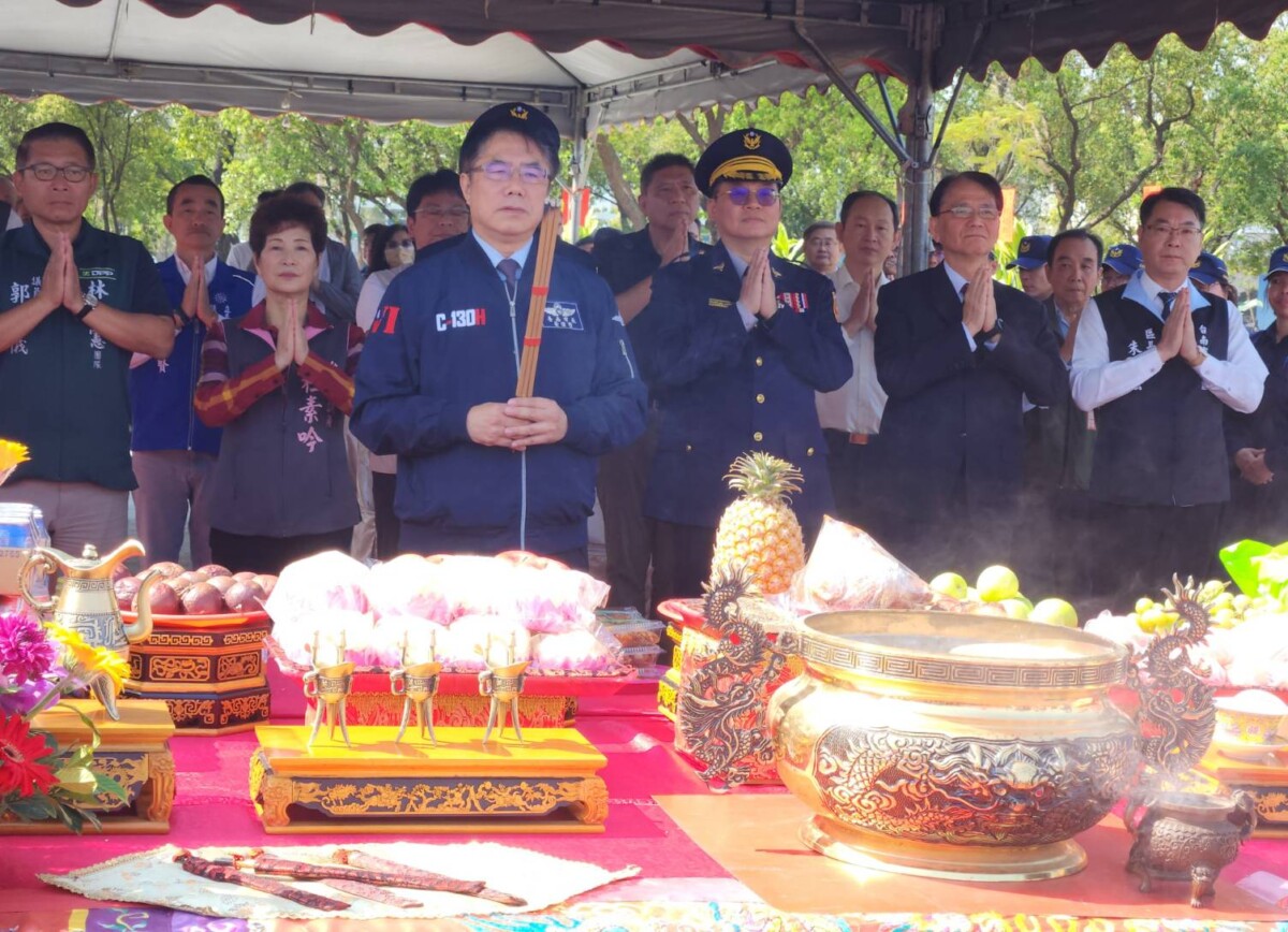 ▲台南市長黃偉哲出席歸仁分局沙崙派出所新建工程動土典禮，祈求工程圓滿順利。（陳彥霖攝2025.3.25）