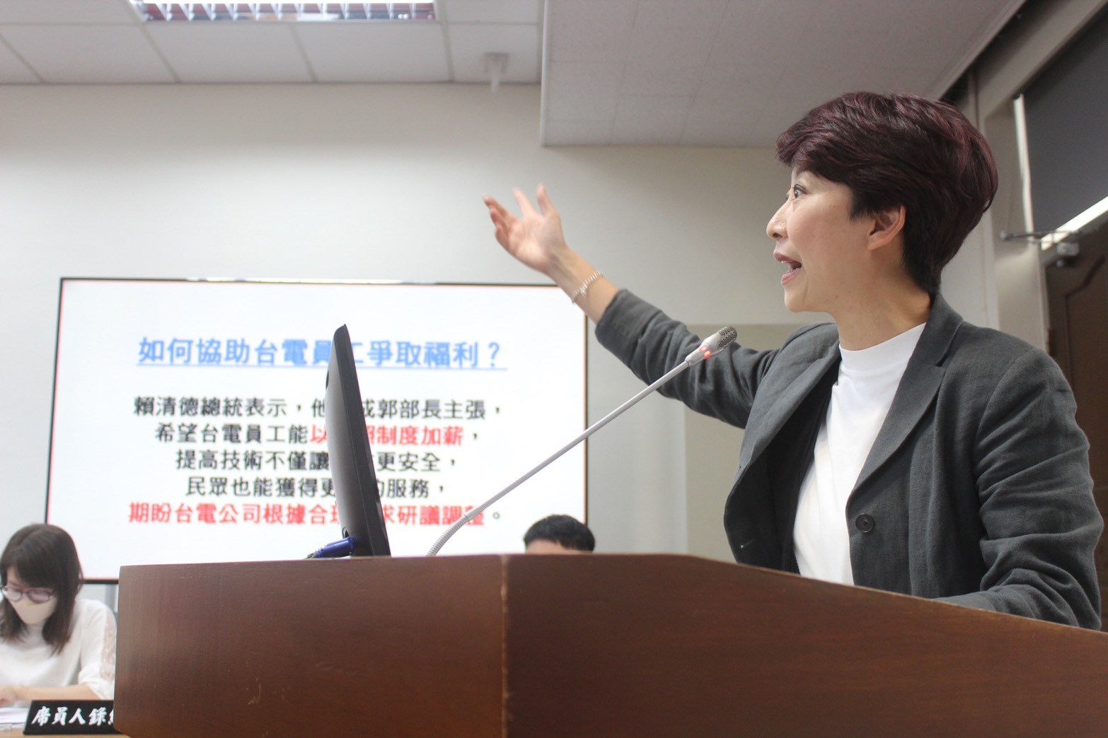 陳亭妃：政府不能漲民生電價，也應照顧第一線台電員工的權益