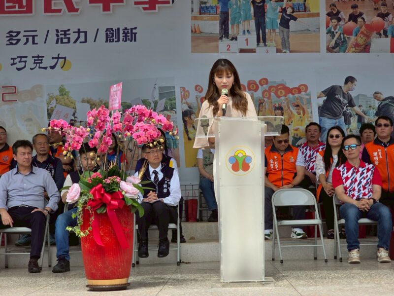 圖文：光正國中校長林筱玲致詞。