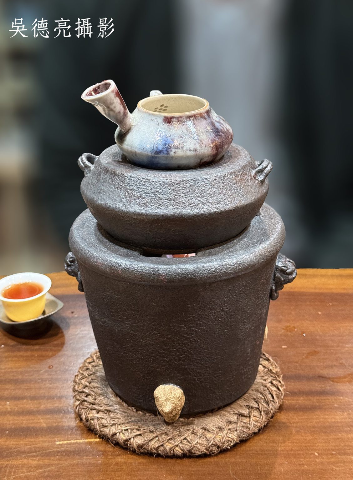 東ハ:【茶道具】五世 早川尚古斎造 炉扇 全長約23.3㎝ 竹細工