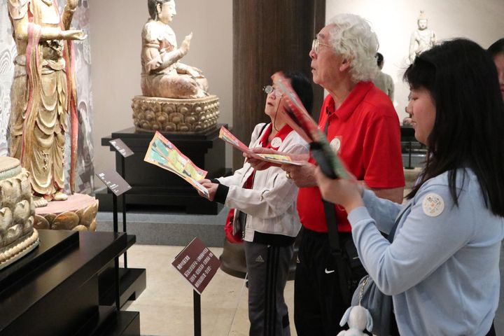 民眾可至展廳參加展件任務,認識佛教藝術。 圖:中台世界博物館/提供