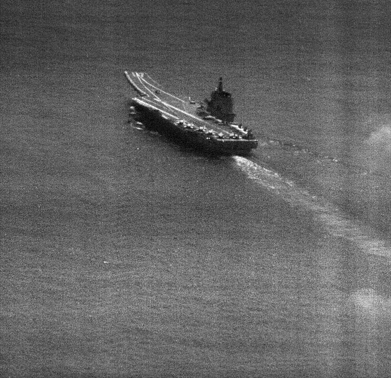 中共海軍山東號航艦空拍照（圖／資料照片，圖源：中華民國國防部提供）