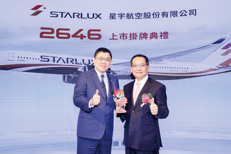 第一金證券輔導星宇航空順利上市掛牌,董事長陳 致全與星宇董事長張國煒(左)合影。 第一金證券輔導星宇航空順利上市掛牌,董事長陳 致全與星宇董事長張國煒(左)合影。