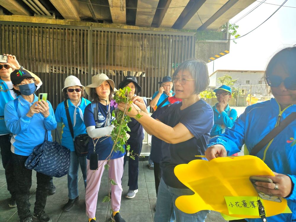 《圖說》老師與崇光社大進行認識自然的闖關遊戲。〈高灘處提供〉