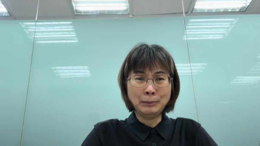 勞動部勞力發展署前北分署長謝宜容曾發影片向北分署輕生員工家屬道歉。翻攝畫面
