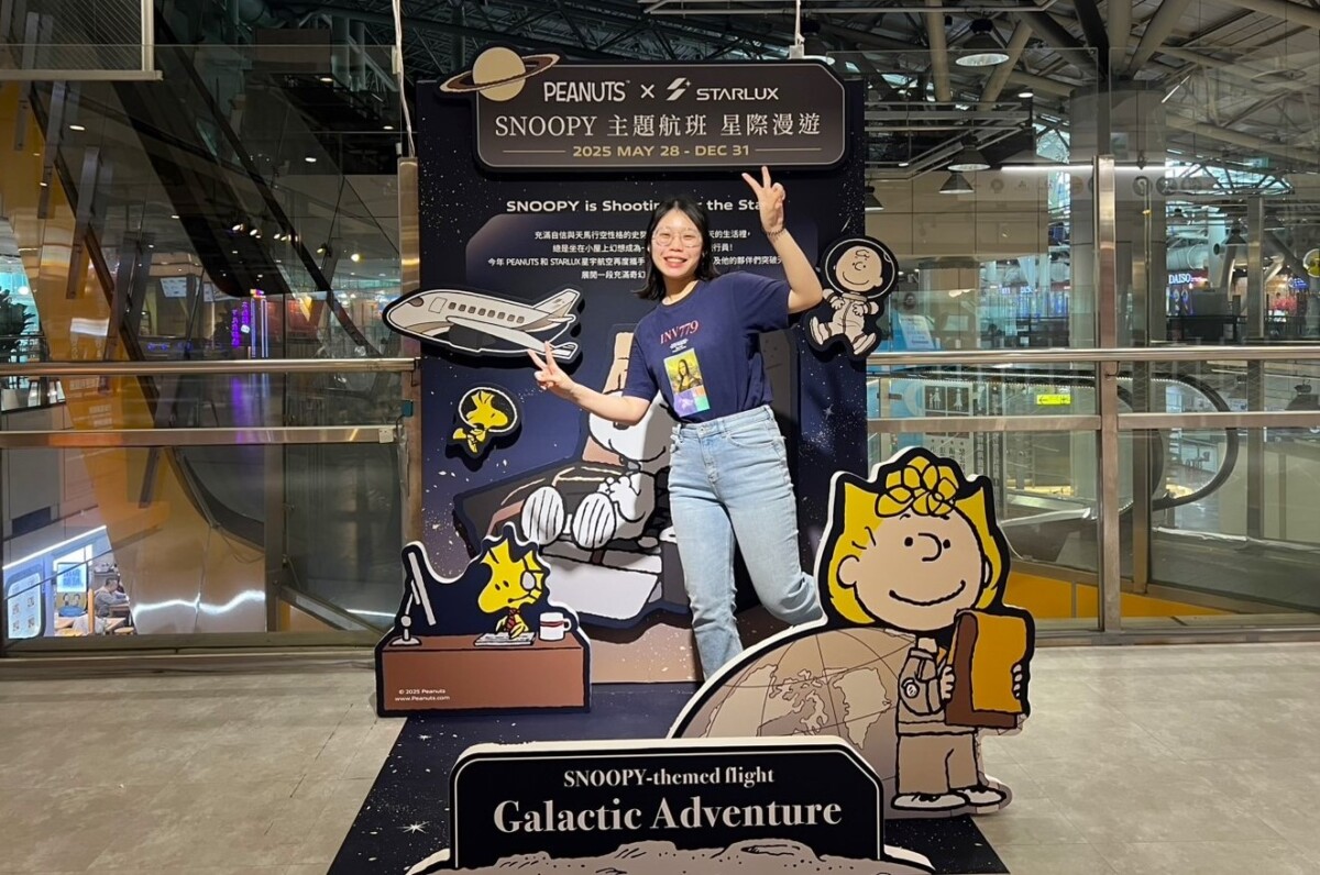 ▲Global Mall新左營車站推「星宇航空X SNOOPY主題航班」打卡點。（圖/Global Mall新左營車站提供）