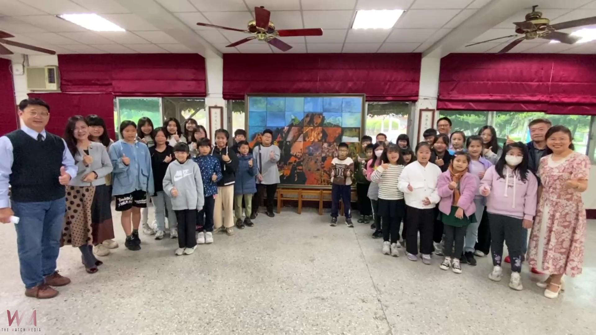 (有影片)/源泉國小學生共同創作「玉山印象」油畫 展現團隊合作與藝術精神 - https://www.watchmedia01.com