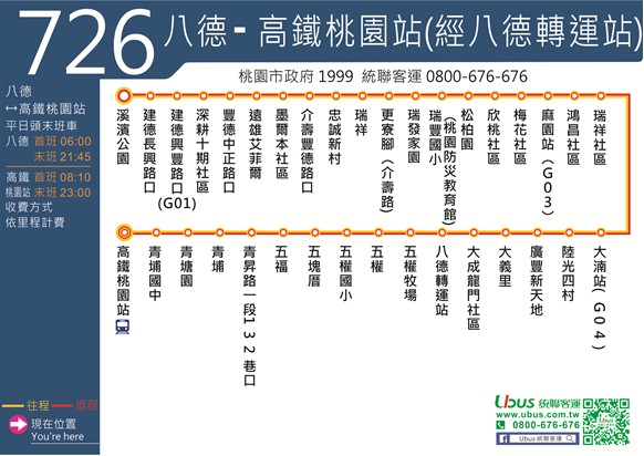 八德區4/7起試辦726號公車 提供便捷往返高鐵桃園站 64 messageImage 1743590669040