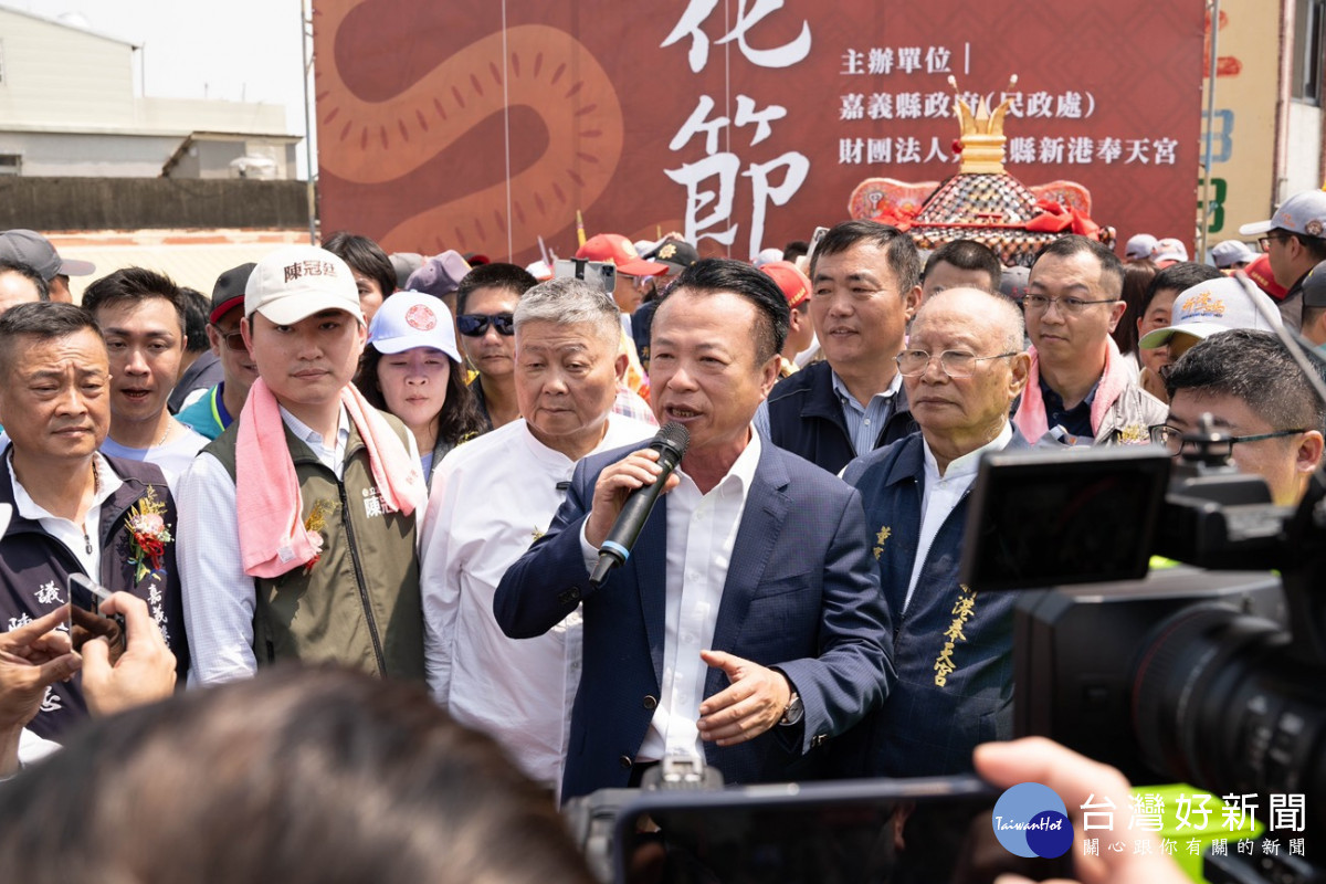 大甲媽遶境新港38週年，翁章梁率各界隆重迎駕／嘉義縣府提供