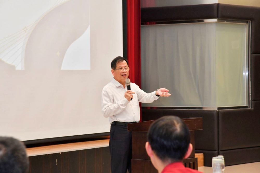 《圖說》基北北桃聯合消防安檢實務講習由新北消陳崇岳局長主持開訓典禮。〈消防局提供〉