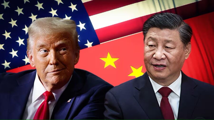 圖／川普與習近平在關稅戰開打，世界各國紛紛站隊，台灣自然選擇美方，國民黨不出意外投向中國懷抱。（翻攝自網路）