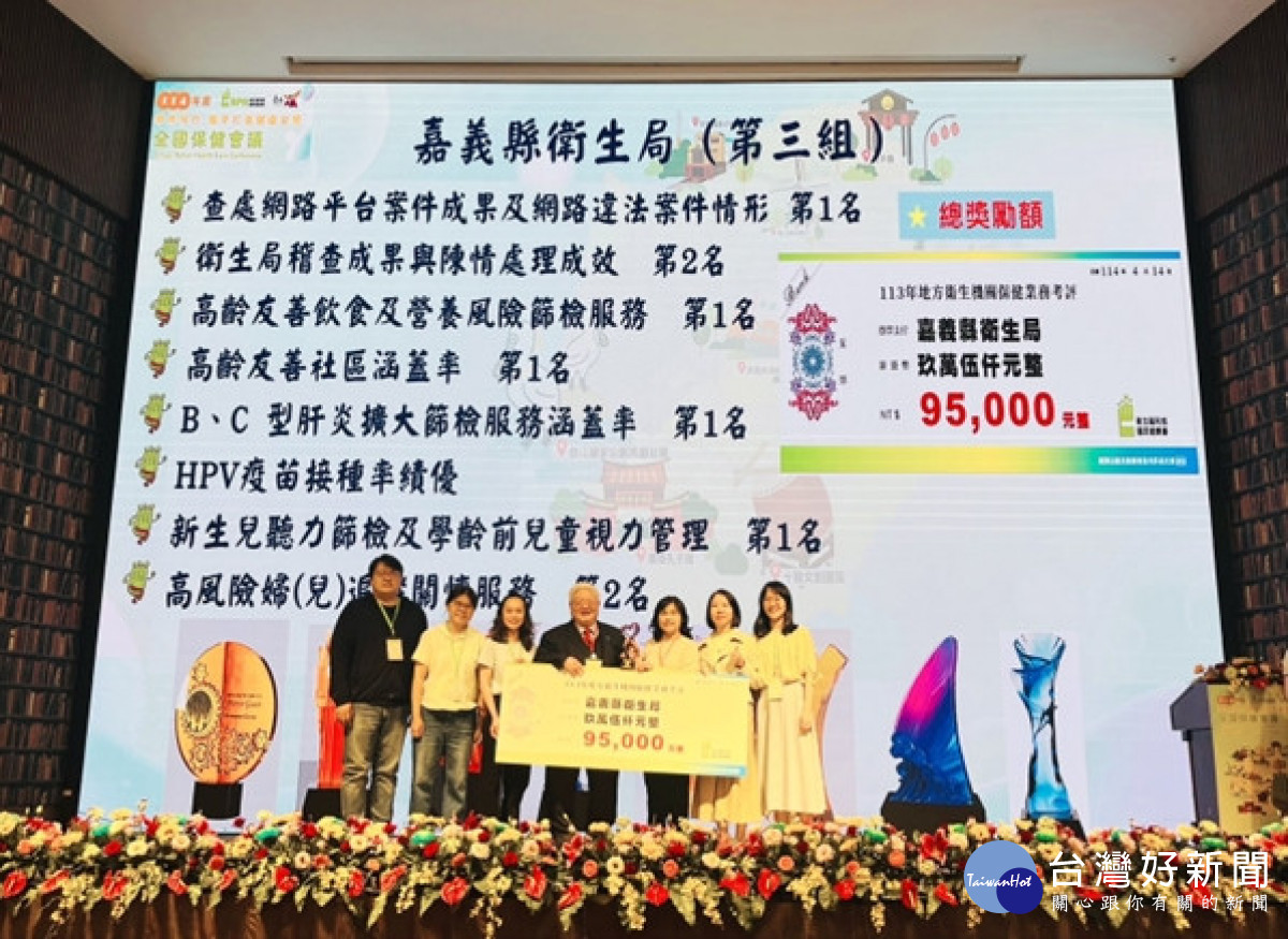 嘉縣保健獲9大獎項，5項勇奪第一／嘉義縣府提供