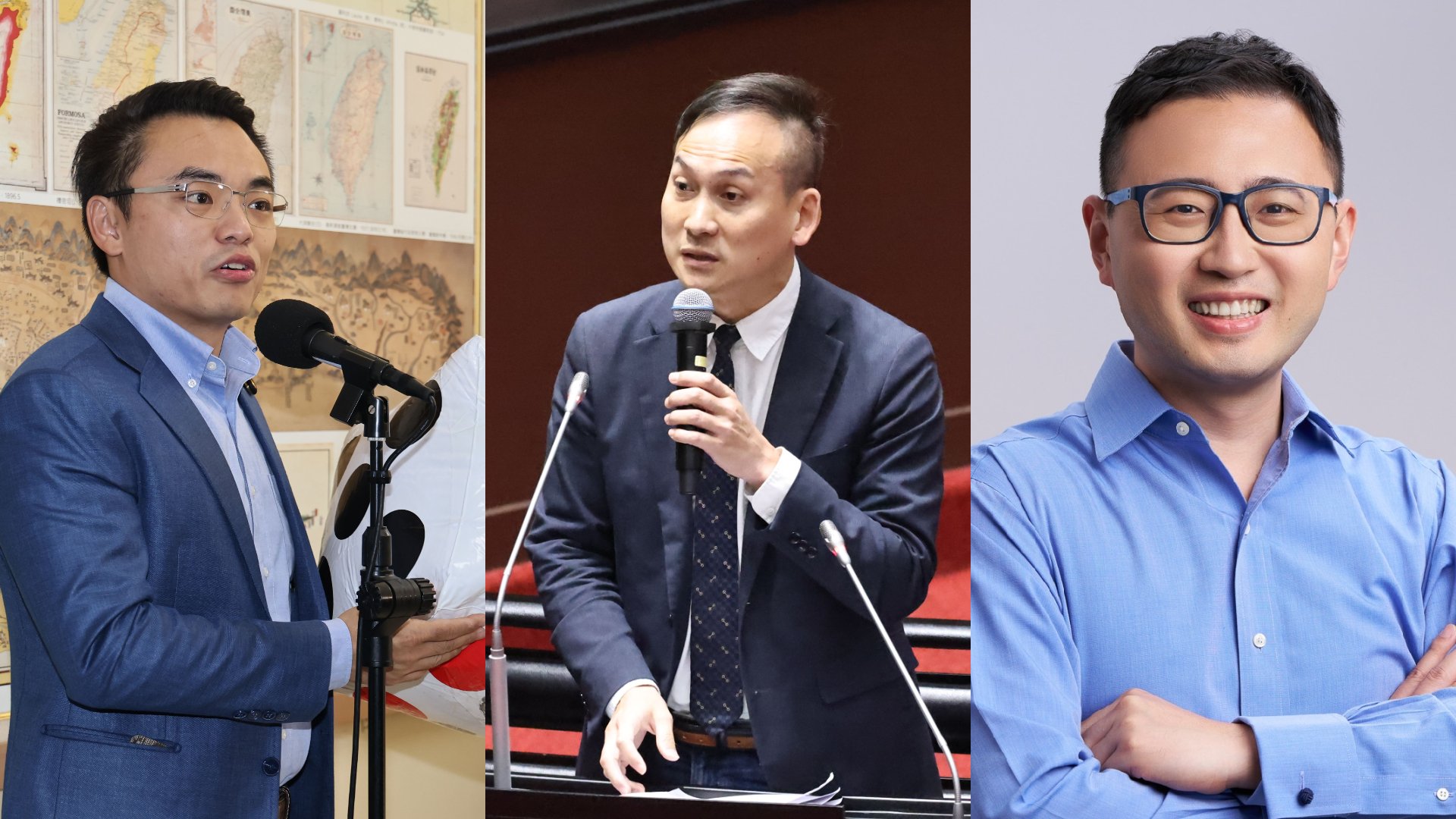 民團發起罷免藍免洪孟楷(左起)、葉元之、廖先翔。資料照片、廖先翔臉書