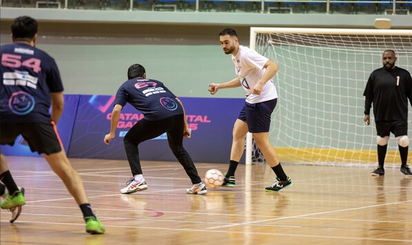 Phygital athletes competing in the physical part of a phygital ranking tournament. Phygital athletes competing in the physical part of a phygital ranking tournament.